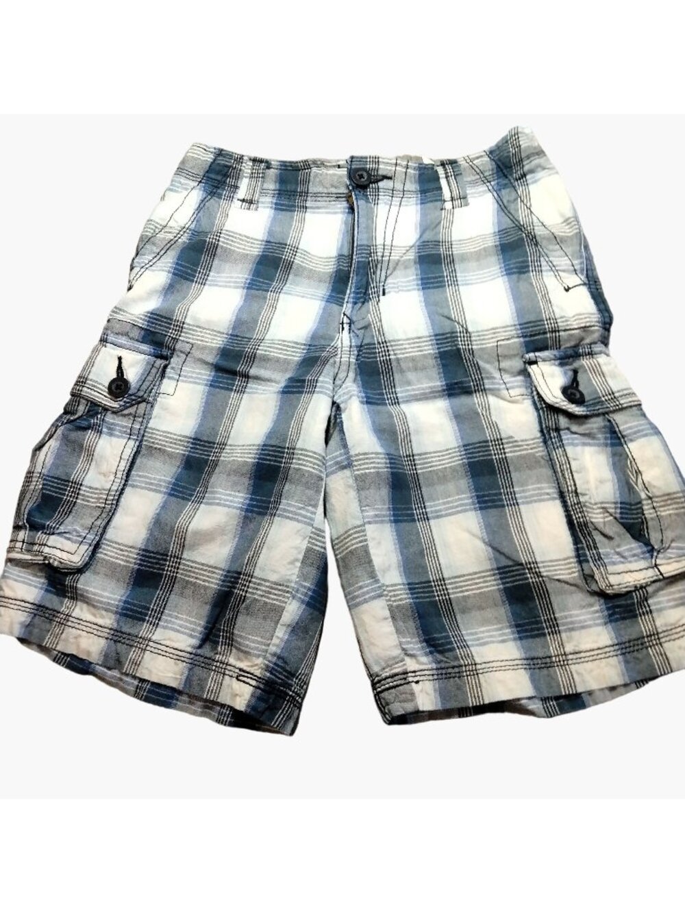 Levis Cargo Shorts Boys Plaid Pockets Summer Cotton Adjustable waist Size 10